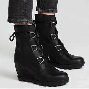 SOREL JOAN WEDGE II - Black Nubuck- 10